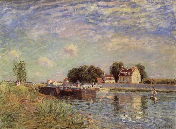 Alfred Sisley The Canal du Loing at St-Mammes Spain oil painting art
